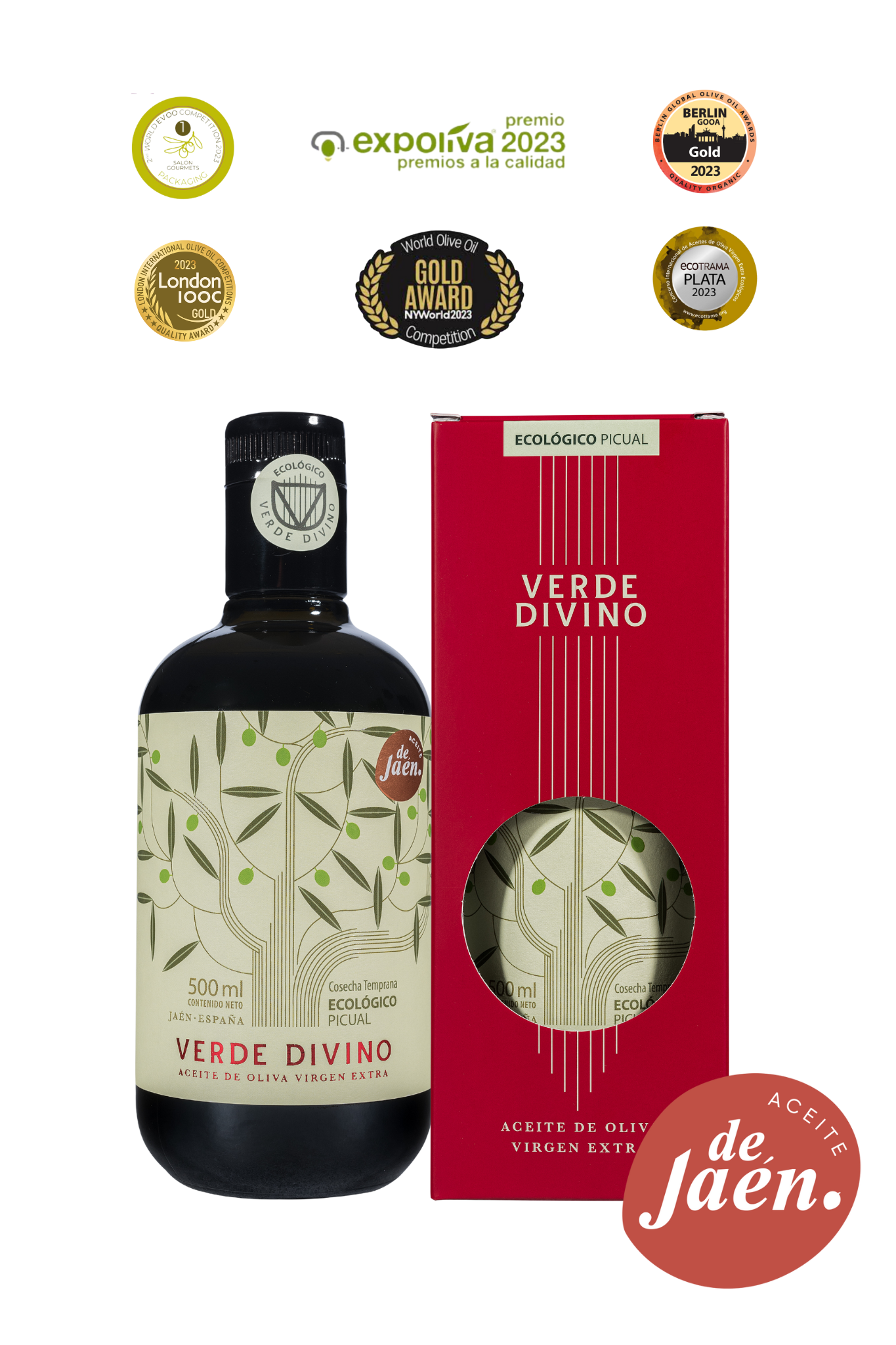 Aceite de Oliva Virgen Extra Ecológico - Picual Cosecha Temprana 2025/26 500ml Verde Divino - Image 2