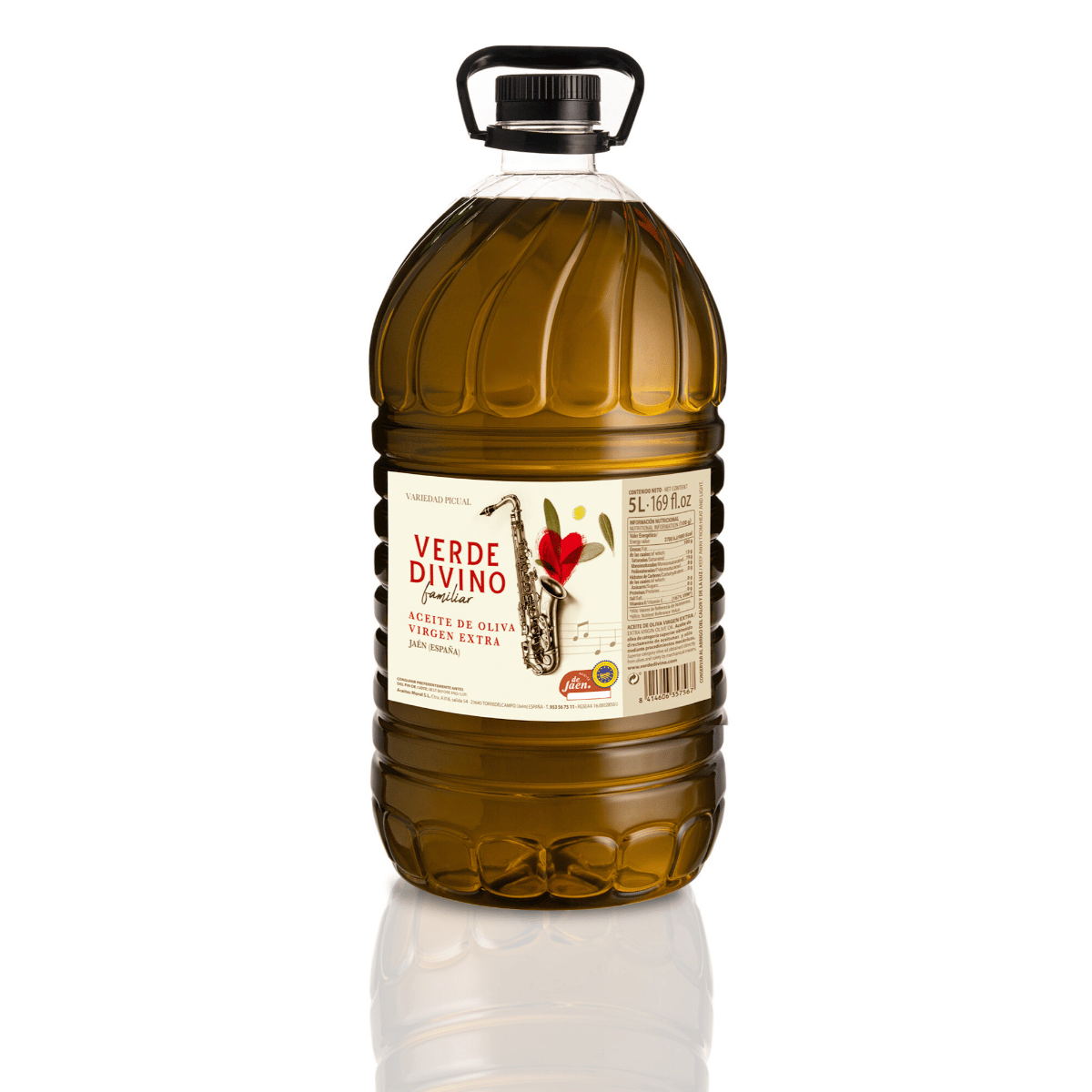 Aceite de Oliva Virgen Extra Picual Campaña 2025/26 Garrafa de 5 Litros (x3) Verde Divino