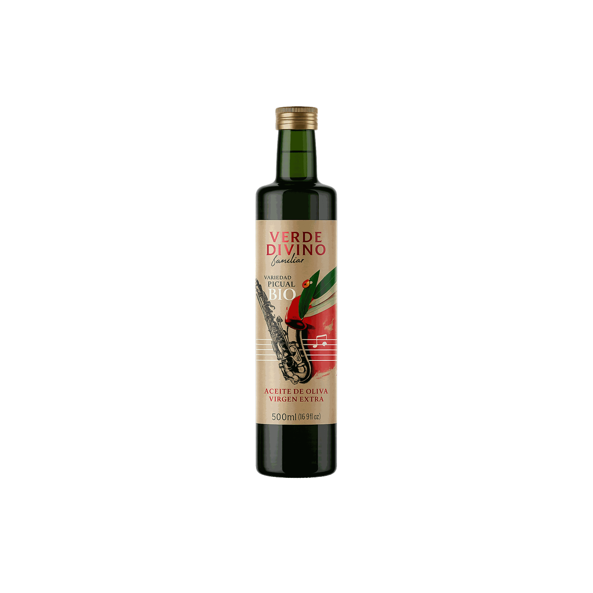 Aceite de Oliva Virgen Extra Verde Divino Ecologico en Botella de Cristal (x12) 500ML