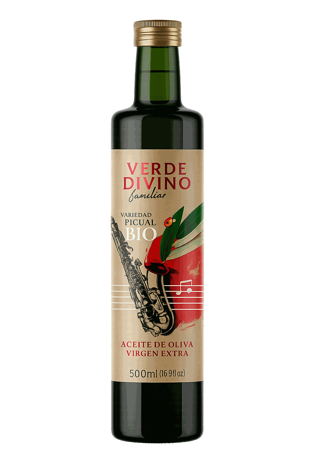 Aceite de Oliva Virgen Extra Verde Divino Ecologico en Botella de Cristal (x12) 500ML